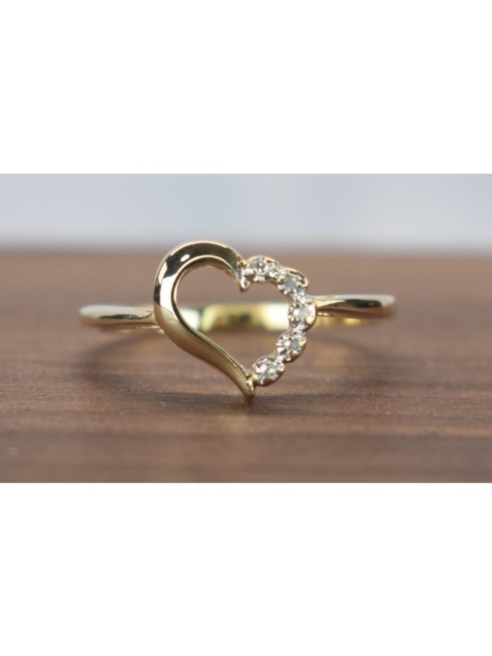 Vintage 10K Plum Solid Gold Diamond Heart Ring 6.5 Designer Stamped GTR